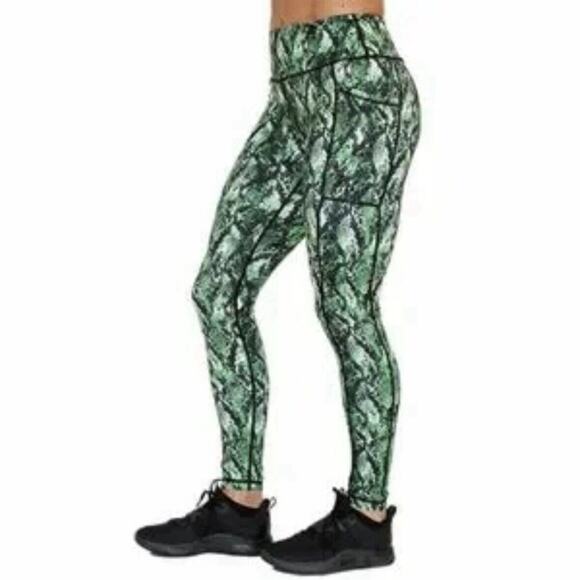 CVG Constantly Varied Gear Leggings Full Length Green Venom Snake Print Size L - Picture 2 of 9